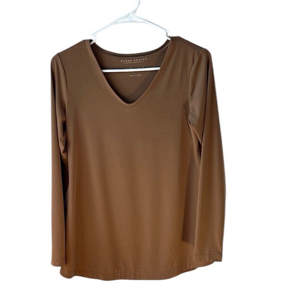 ❤️Susan Graver Modern Essentials top size XXS‎ long sleeve vneck